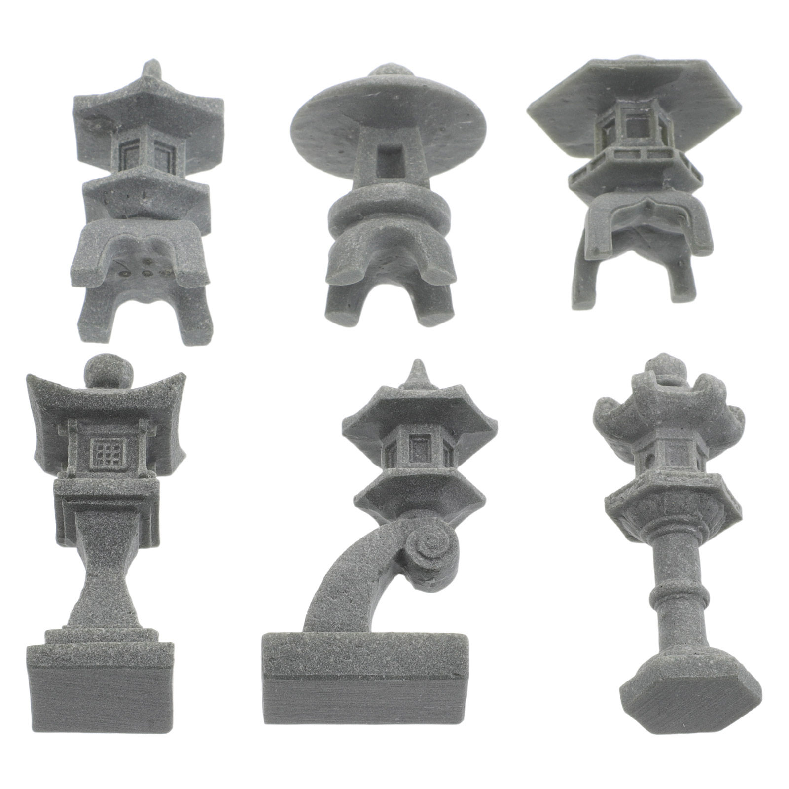 Bonsai Zen Garden Set - 6Pcs Japanese Stone Lantern Pagoda Sculpture