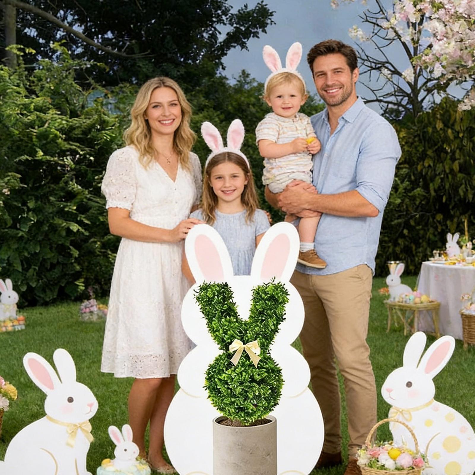 Easter Bunny Faux Tree Spring  - Bonsai Garden Backyard ulasan dan harga
