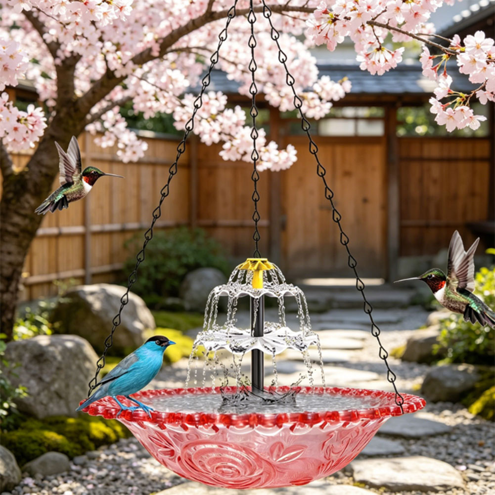 Solar Powered Hanging Birdbath - Bonsai Garden Backyard ulasan dan harga
