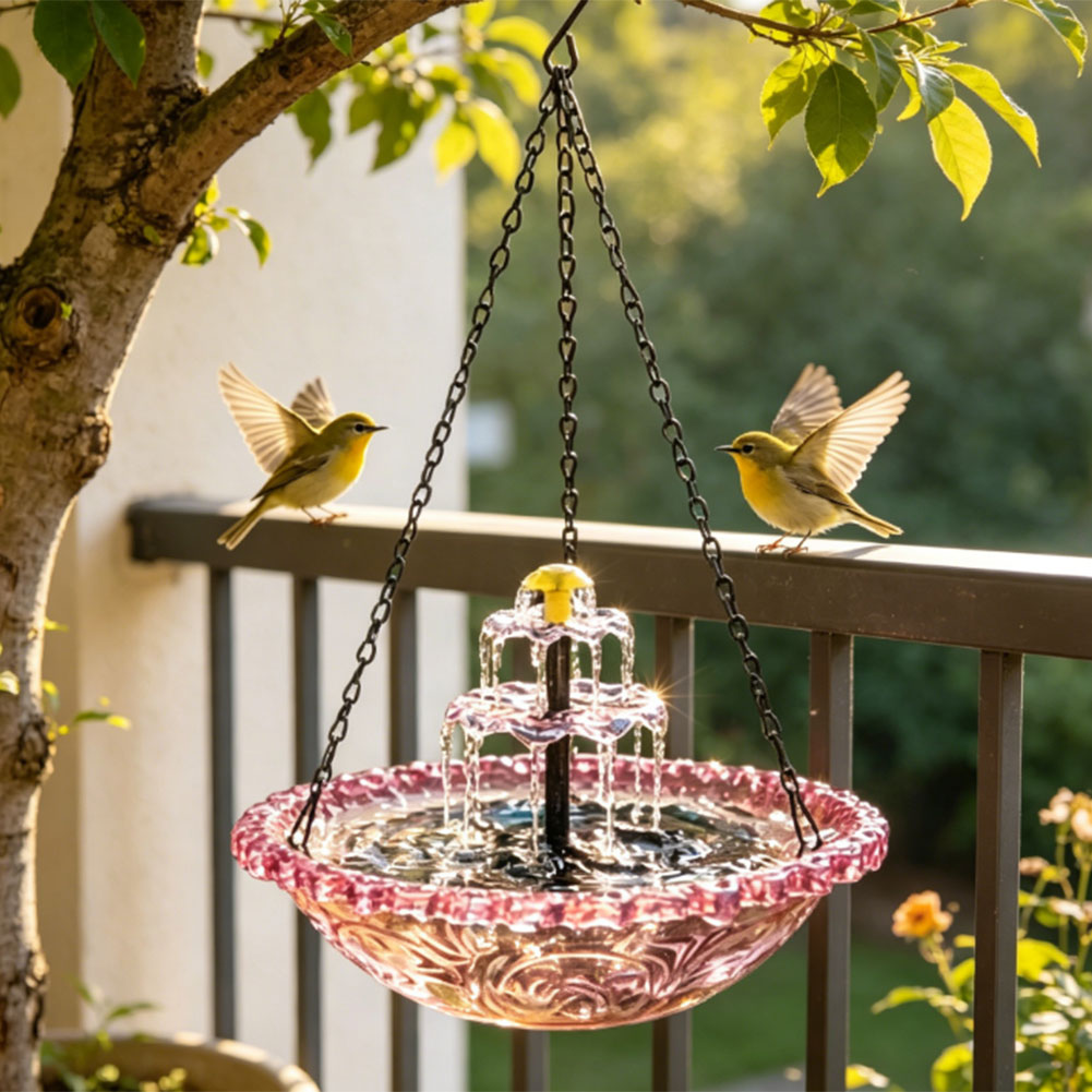 Solar Powered Hanging Birdbath - Bonsai Garden Backyard ulasan dan harga
