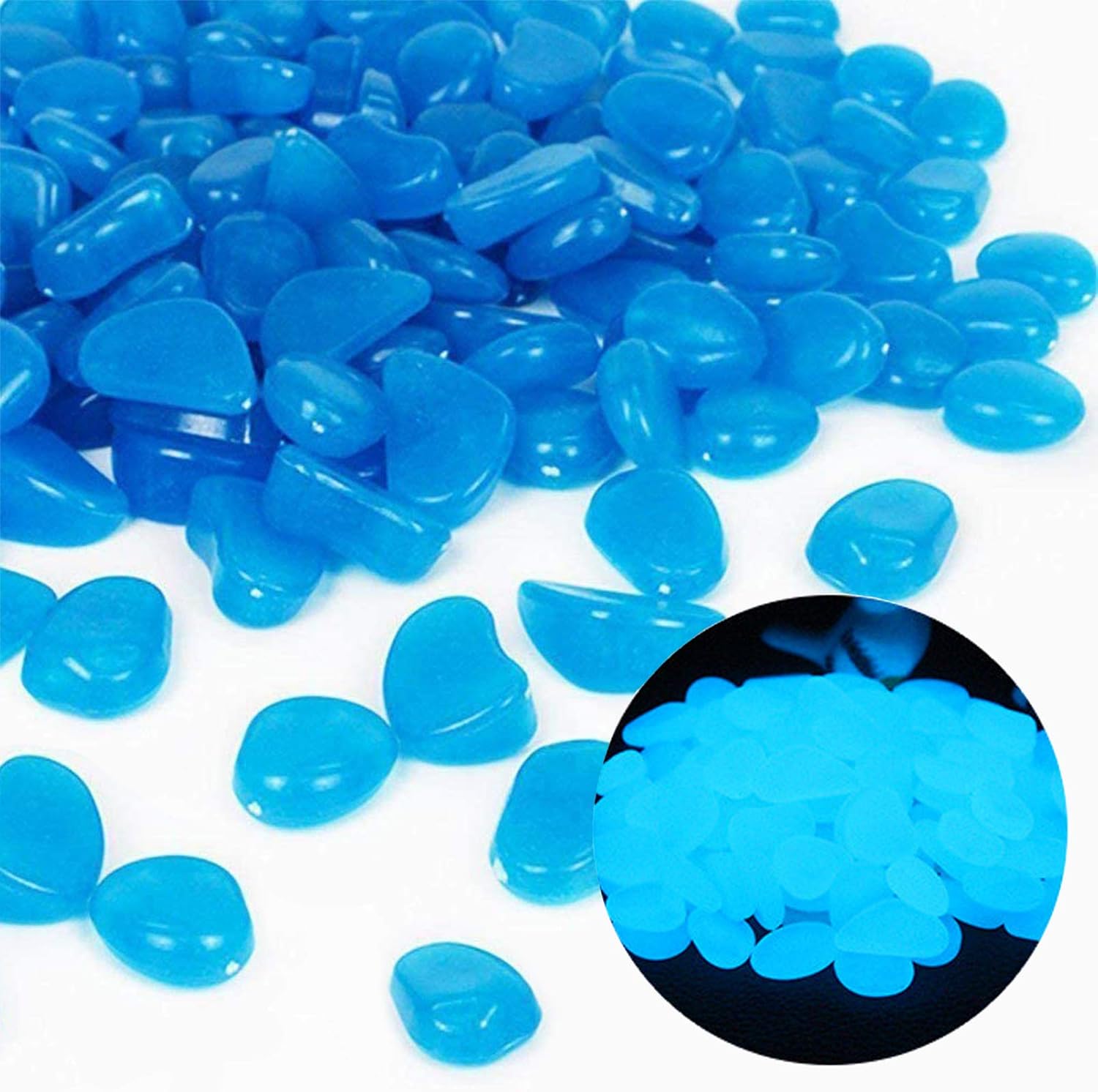 Fish Tank Rocks Glow Blue Pebb - Bonsai Garden Accessories ulasan dan harga