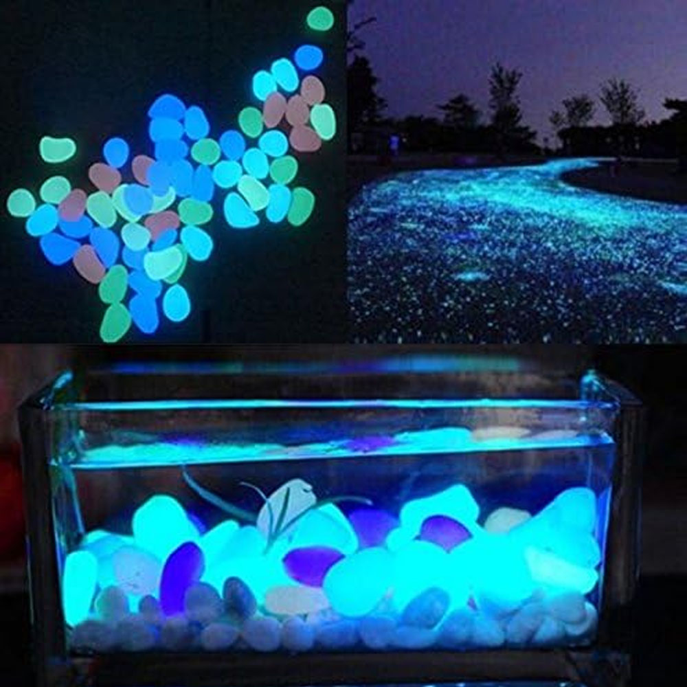 Fish Tank Rocks Glow Blue Pebb - Bonsai Garden Accessories ulasan dan harga
