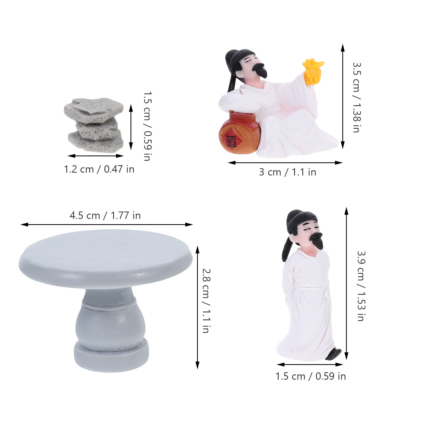 4Pcs Table and Chairs Set with - Bonsai Zen Garden Set ulasan dan harga